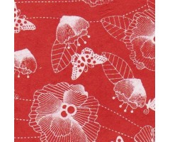 Nepaali paber MUSTRIGA 50x75cm - lilled ja lehed, punane